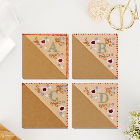 Hand Embroidered Spring Initial M Corner Bookmark for Women, Exquisite Handmade Floral Pattern Bookmark, Unique Option for Readers Book Lovers and Educators in Saudi Arabia