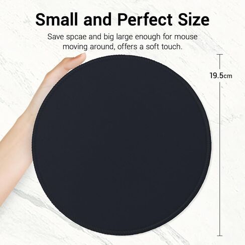لوحة الماوس المستديرة ، قاعدة موسباد غير قابلة للانزلاق مع حافة مخيط ، وسادات الماوس المستديرة للألعاب ، ومقاومة للماء للمكتب ، والمنزل ، والألعاب ، والكمبيوتر المحمول (الأزرق) in Kuwait