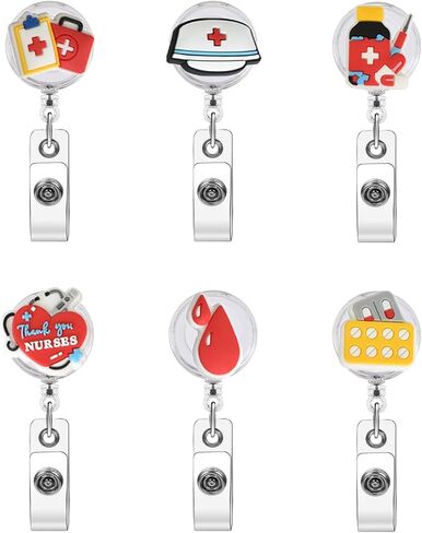 8 PCS Coraline Badge Reels Cute Retractable Coraline Badge Reel Funny Badge Holder Halloween Character Nursing Badge Reel Clips for Nurse Teacher Doctor in Kuwait