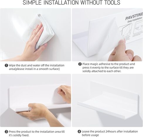 Adhesive Floating Shelves for Wall No Drilling, 12 Inch Acrylic Self Adhesive Shelves, Stick on Shelves, Dorm Wall Shelf, for Bathroom, Kitchen, Bedroom, Office, Gaming Room, Gray in Kuwait