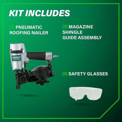 Metabo HPT Pneumatic Roofing Nailer + 18V Impact Driver Pro Bundle Kit, 1-3/4-Inch Coil Roofing Nailer with BONUS 18V Triple Hammer Impact Driver Kit, KNV45AB2 in Saudi Arabia