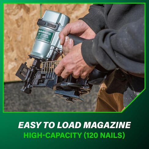 Metabo HPT Pneumatic Roofing Nailer + 18V Impact Driver Pro Bundle Kit, 1-3/4-Inch Coil Roofing Nailer with BONUS 18V Triple Hammer Impact Driver Kit, KNV45AB2 in Saudi Arabia