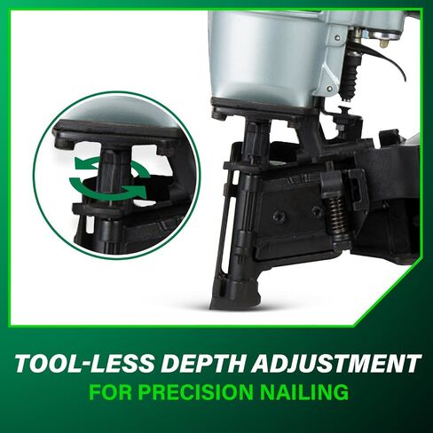 Metabo HPT Pneumatic Roofing Nailer + 18V Impact Driver Pro Bundle Kit, 1-3/4-Inch Coil Roofing Nailer with BONUS 18V Triple Hammer Impact Driver Kit, KNV45AB2 in Saudi Arabia