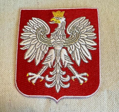 Ukraine Coat of Arms Patch Tryzub Trident Shield Embroidered Iron-On in Saudi Arabia