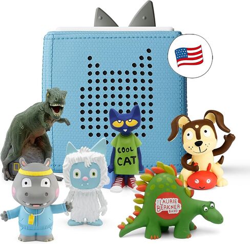 Tonies for Teachers Audio Player Starter Kit with Pete The Cat, Healthy Habits, Laurie Berkner, National Geographic Dinosaur, and Yeti - Red in Saudi Arabia