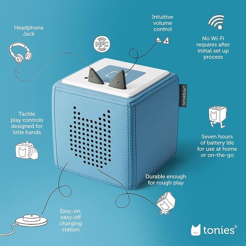 Tonies for Teachers Audio Player Starter Kit with Pete The Cat, Healthy Habits, Laurie Berkner, National Geographic Dinosaur, and Yeti - Red in Saudi Arabia