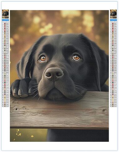 youshiha Black Labrador Dog Diamond Painting kits للبالغين ، DIY 5D Animal Diamond Art Cull in Kuwait