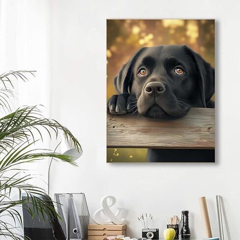 youshiha Black Labrador Dog Diamond Painting kits للبالغين ، DIY 5D Animal Diamond Art Cull in Kuwait