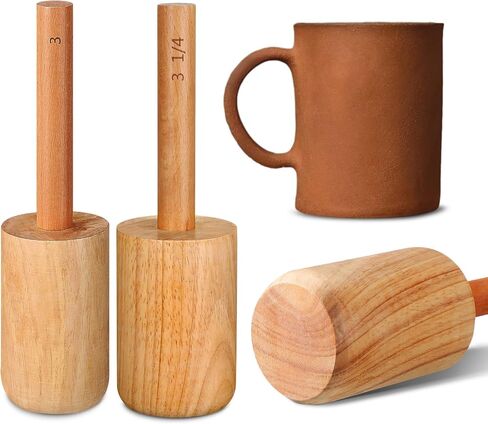 Baderke 2 Pcs Cup Pottery Molds, Create Pottery Mug Vases, Cup Molds Shaping Tool, Assist in Hand Building Mugs(2 3/4 Inch, 3 Inch) in Kuwait