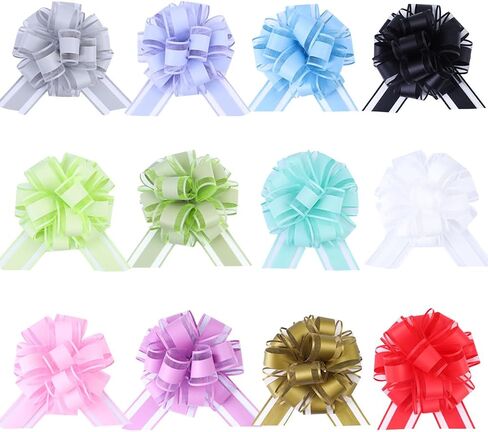 12 Pcs 6inch Pull Bow Gift Wrapping,Pull Bow for Birthday, Christmas, Party, Holiday, Gift Boxes Bow Basket Packaging Bows for Valentine's Day Presents Flower Decorations in Saudi Arabia