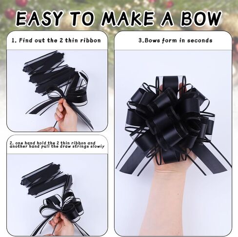 12 Pcs 6inch Pull Bow Gift Wrapping,Pull Bow for Birthday, Christmas, Party, Holiday, Gift Boxes Bow Basket Packaging Bows for Valentine's Day Presents Flower Decorations in Saudi Arabia