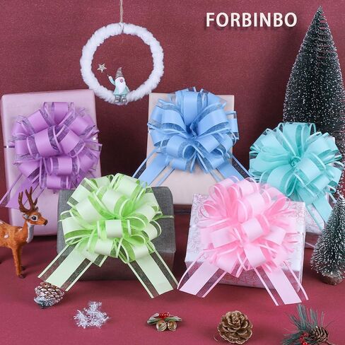 12 Pcs 6inch Pull Bow Gift Wrapping,Pull Bow for Birthday, Christmas, Party, Holiday, Gift Boxes Bow Basket Packaging Bows for Valentine's Day Presents Flower Decorations in Saudi Arabia