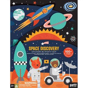Petit Collage Sticker Activity Book, My Animal World – Giant Fold Out Sticker Book for Kids, Includes Over 100 Reusable Stickers – Activity Toys for Ages 4+