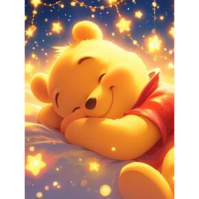 KYFQSDZ POOH Diamond Painting Kits للبالغين المبتدئين ، KIT Cartoon Diamond Art Kit ، DIY Full Round Drill Diamond Dot Gem Kits للبالغين ، ديكور الجدار المنزلي 12x16