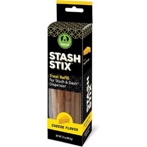 إعادة ملء Stash Stix: نكهة الجبن - 20 CT - إعادة الملء للموزع المخبأ والاندفاع ، وعلاج الكلاب الناعمة والمضغ ، والمكونات المحدودة ، ووجبات خفيفة تدريب محمولة