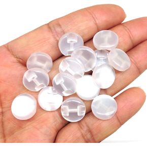 Pepperlonely 50pc أبيض أبيض راتنجات العين الراتنجات الزر قميص أطفال أزرار لؤلؤة أزرار ملحقات خياطة ملحقات DIY ، 12 ملم