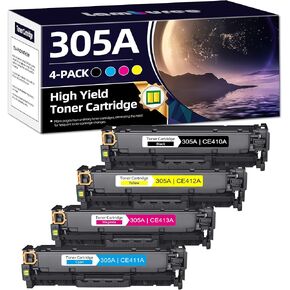 305A Toner Toner Cartridge 4 قطع باكو باك باك بديل لـ HP 305A 305x لـ Pro 300 M351 ، Pro 300 MFP M375 ، Pro 400 M451 ، Pro 400 MFP M475 Series Printer (Black Cyan Yellow Magenta)