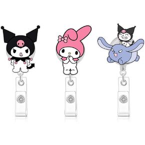 Cute Kitty Retractable Badge Holder Reel,Funny Kitten Badge Reel, Work Badge Holder Retractable Clip, ID Badge Reels Clip Card Holder for Office Workers, Doctors, Nurses,Children and Students