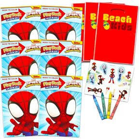 مجموعة Spidey وأصدقاؤه المذهلون مجموعة عيد ميلاد مجموعة ~ حزمة مع 6 حزم لعب النشاط Marvel مع كتاب تلوين صغير وملصقات وأكثر من ذلك