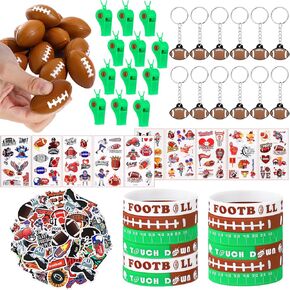 Aoriher 108 PCS Football Party Favors وضع حفلة كرة القدم ذات طابع Goodie Bag Fillers Mini Football Balls صافرة سوار السيليكون ملصق الوشم المؤقت لتوصيلات الحفلات الرياضية