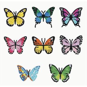 Syntego 8pcs 5d Diamond Painting Kit Cute Butterfly Magnets DIY Diamond Magnet Kit for Beginners Arts and Crafts