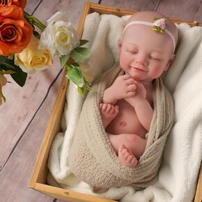 Babeside LifeLike Reborn Baby Baby Dolls 16 '' (الوزن 4 رطل) الكامل البلاتين السيليكون يولد طفلة طفل واقعية وثيقة طفل دمية نوم فتاة حقيقية للطفل دمى الطفل مع مجموعة التغذية ومربع الهدايا للأطفال