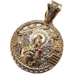 Hip Hop Iced Lab Diamond Gold Gold Plated Santa Barbara Medal Medal Charm Stharm