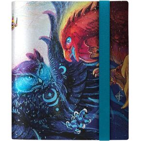 Ultra Pro-Bloomburrow 4-Pocket Pronder for Magic the Gathering الذي يضم Maha ، Night Feathers Night vs Dragonhawk's Tempest ، يحمل 160 بطاقة ، حزام أزرق سماوي ، مثالي للتجارة والبطاقات الرياضية