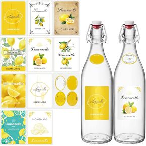 Set of 22 Personalized Limoncello Labels Waterproof and Good Adhesive Homemade Brewing Pre-printed Labels and Handwriting Stickers Gifts to Family and Friend