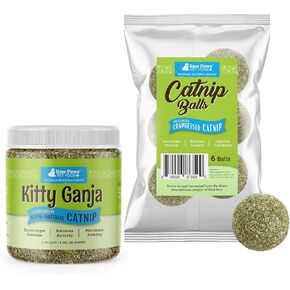 PAWS الخام الطازجة Catnip & Catnip Balls Bundle - Cat Nip Nip Nip - Depaliactive Cat Calls للقطط الداخلية للقطط الداخلية