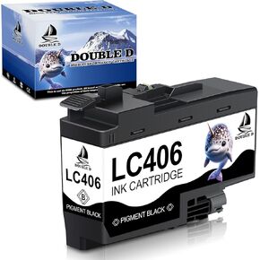 DOUBLE D LC406 Compatible Black Ink Cartridge for Brother LC406 LC406BK Use with MFC-J4335DW MFC-J4535DW MFC-J5855DW MFC-J5955DW MFC-J6555DW MFC-J6955DW Printer, 1BK