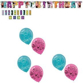 Wreck-It Ralph 2 Birthday Party Supplies Bundle Includes 1 Giant 10ft Happy Birthday Banner and 6 Latex Balloons