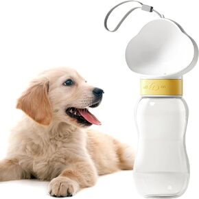 Dog Water Bottle, Portable Puppy Water Dispenser with Drinking, for Pets Outdoor Walking, Hiking, Travel,Suitable for Cats and Puppy,20oz, White
