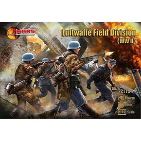 Mars Figures 1/72 Luftwaffe Field Division (40 Unpainted Plastic Figures in 8 Poses, Teen & Adult)