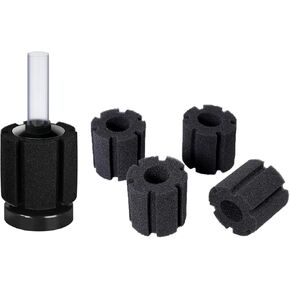 AQUANEAT Aquarium Bio Sponge Filter up to 10Gal 1pc Bundle with 4pcs Sponge Filter Replacement
