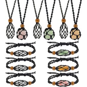 Knana 12Pcs Crystal Necklace Holder Crystal Holder Cage Crystal Cage Necklace