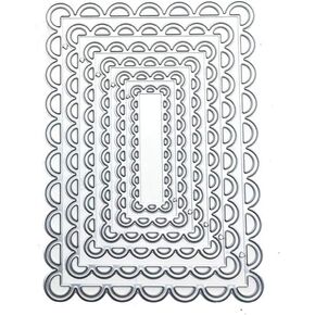 LZBRDY 6 Pieces/Set Waves Edge Rectangle Frame Metal Cutting Dies for Card Making and Scrapbooking Background Frame Die Cuts