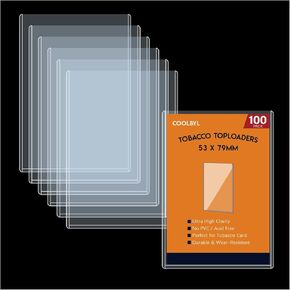 Tobacco Card Toploaders 100ct - Rigid Card Holder for Mini Collectible Card, Durable Hard Plastic Storage for Small Sports & Trading Cards, Archival Safe for Card Storage
