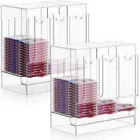 2 Pcs Acrylic Booster Pack Dispenser, 3 Slots Card Dispenser Storage and Organizer, for Trading Card, Booster Packs, Sports & More