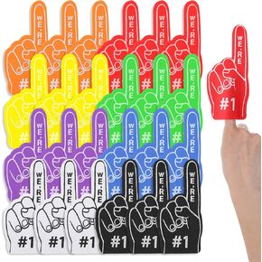Aster 24 Pcs Mini Foam Fingers, Sport Fan Foam Finger, We're #1 Fan Foam Finger, Sports Themed Birthday Party Supplies Foam Hand Fingers Cheerleader Gifts for Sports Events (Orange) in Kuwait