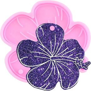 Cherry Flower Blossoms Silicone Resin Molds Cherry Flower Keychain Molds Flower Epoxy Resin Mold for DIY Keychain Backpack Pendant Jewelry Making Necklace Decoration Craft