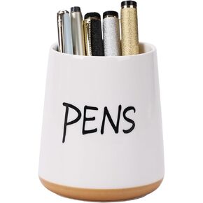 LEETOYI Pens Holder for Desk, Ceramic Farmhouse Pens Organizer, Pencils Cup Stand for Classroom Office Workspace Home Decor Accessories