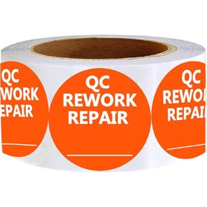 QC Rework Repair Warehouse Inventory Labels,Qulity Control Check Sticker,2 Inch 500 Pcs Per Pack