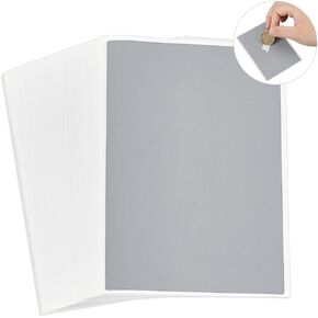 FINGERINSPIRE 100 Sheets Full Sheet Scratch Off Stickers, Grey, Rectangular, 4.1x3inch, DIY Scratch Off Labels for Gender Reveal Raffle Tickets Games