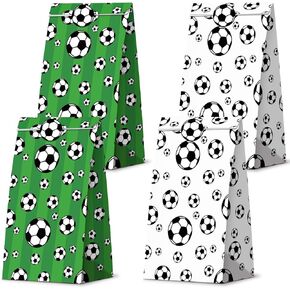Infankey 30 PCS Soccer Party Decorations Soccer Party Forms مع ملصقات كرة القدم معالجة الوجبات الخفيفة أكياس كرة القدم حقائب كرة القدم لحفلات حفلة عيد ميلاد الأطفال