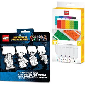 IQ LEGO DC Coloring Sticky Note with LEGO Markers Bundle