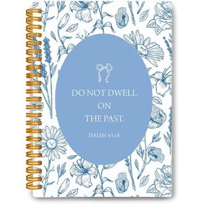 الكتاب المقدس Bow Wildflower Noteboor Journal Inspirational Christian Notebook for Women Girls School Teen Isaiah 43:18 لا تسكن في دفتر الملاحظات الماضي 80 Sheets 5.8x8.3