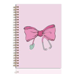 هدايا التخرج من Zopedia للممرضة Pink Bow Coquette Hardcover Notebook Journal for Women 160 Pages