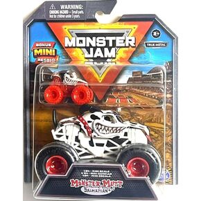Monster Jam Monster Truck 2 Pack ، 1:64 Plus Mini True Metal Racer (Monster Mutt Dalmation)
