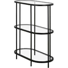 Henn&Hart 30" Wide Oval Bar Cart in Blackened Bronze, Bar Carts for the Home
